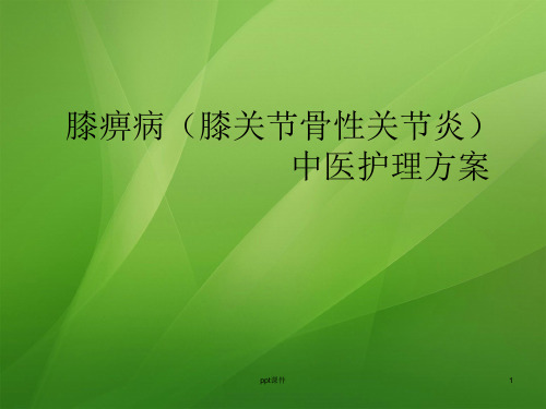 膝痹病(膝关节骨性关节炎)中医护理方案  ppt课件