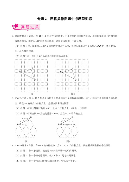 专题02 网格类作图题中考题型训练(原卷版)