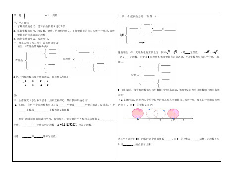 人教版七年级数学下册导学案设计：6.3.1实数(无答案)