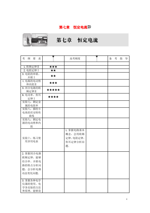 高三物理一轮复习 第七章 第1讲 电流、电阻、电功及电功率1