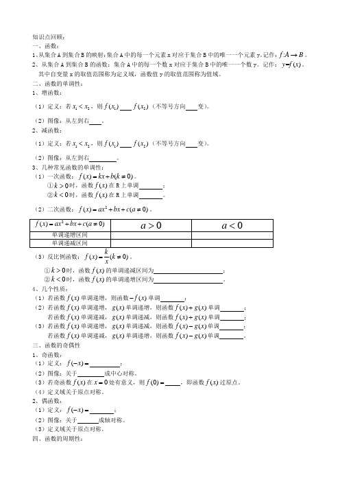 福建省晋江市首峰中学高三数学复习学案《函数与导数》