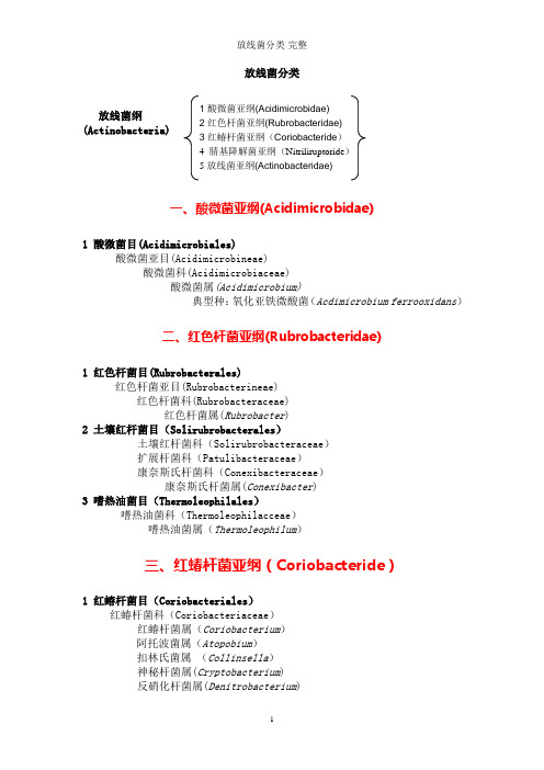 放线菌分类完整