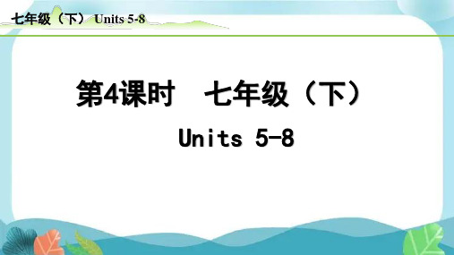 中考总复习人教版英语4-第4课时  七年级(下)Units5-8(精练册)