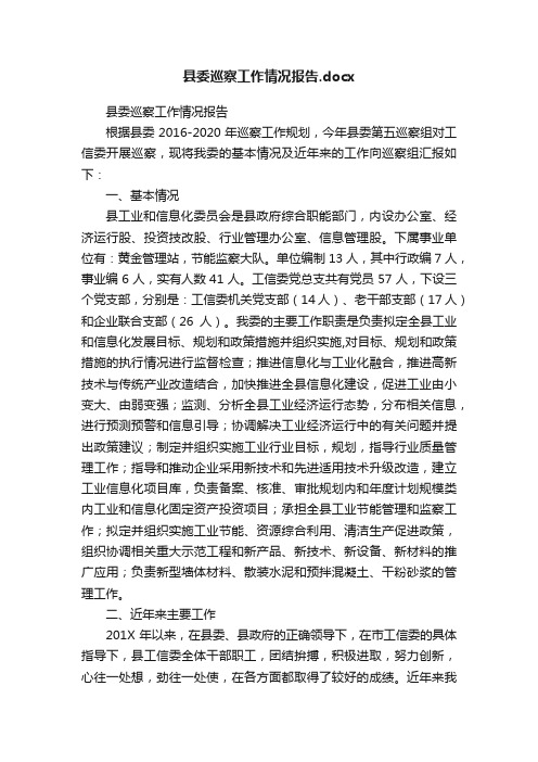 县委巡察工作情况报告.docx