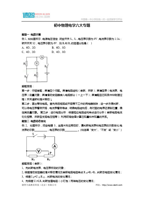 初中物理电学六大专题