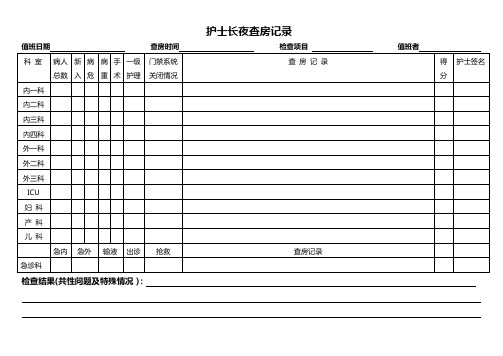 护理夜查房