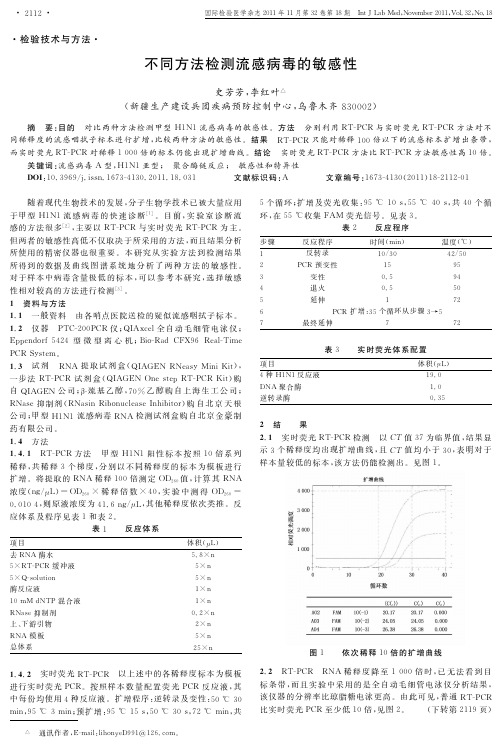 PDF-不同方法检测流感病毒的敏感性