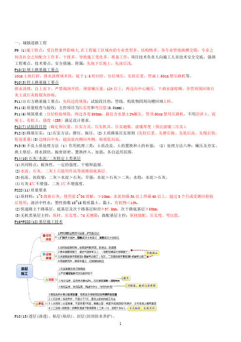 2020二级建造师《市政》考前必背知识点