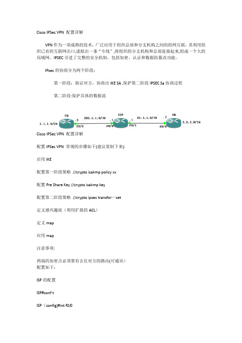 Cisco IPSec VPN 配置详解【范本模板】