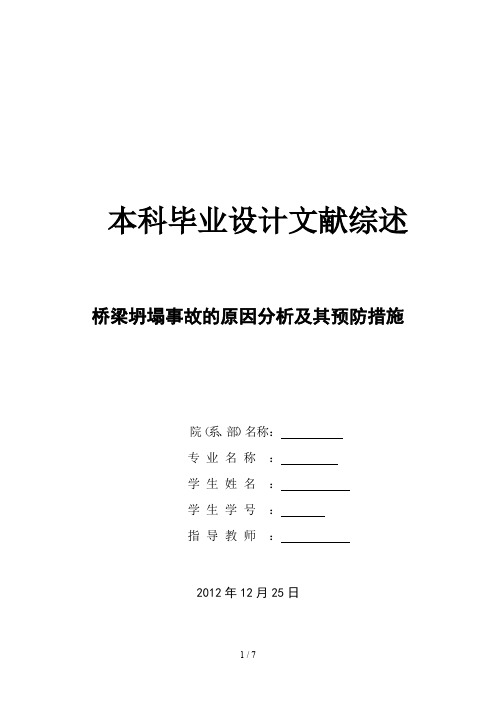 桥梁坍塌事故的原因分析及其预防措施