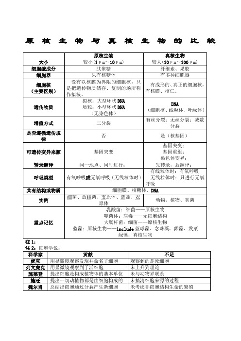 原核生物与真核生物的区别完成新编