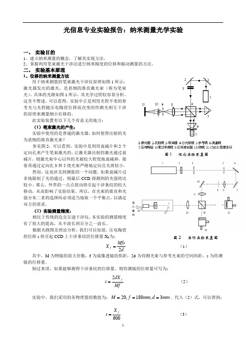 光信息专业实验报告：纳米测量光学实验 (3)