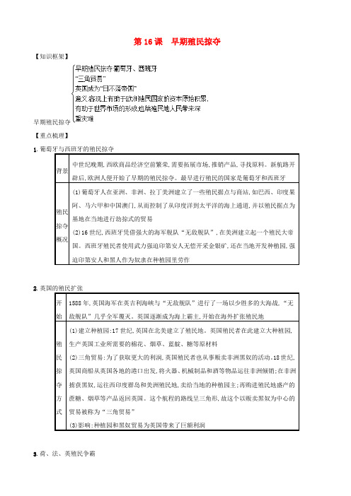 【人教部编版】九年级历史上册知识点总结：第16课_早期殖民掠夺