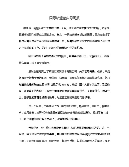 国际站运营实习周报