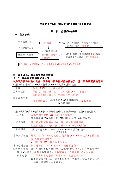 【造价工程师】2018造价-案例-精讲班-05、(2018)第一章-分项详细估算法(一)