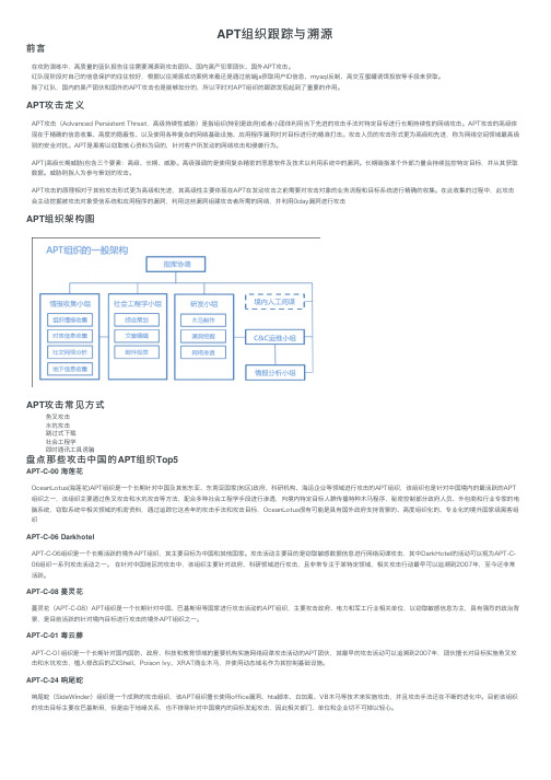 APT组织跟踪与溯源