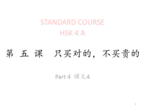 HSK-lesson05part4-第-五课--只买对的-不买贵的PPT课件