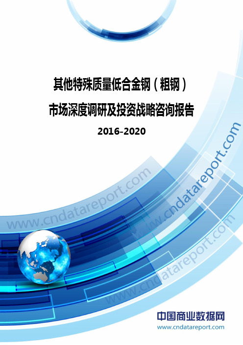 2016-2020年其他特殊质量低合金钢(粗钢)市场深度调研及投资战略咨询报告