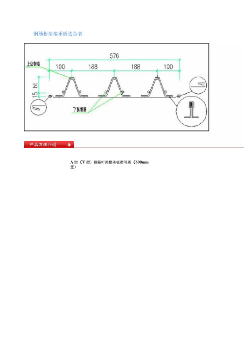 钢筋桁架楼承板选型表