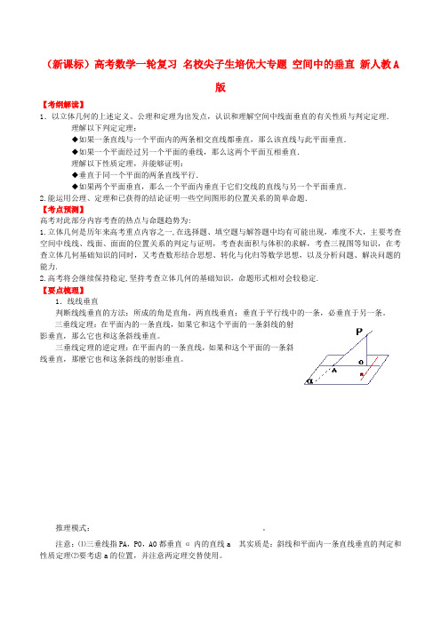 高考数学一轮复习 名校尖子生培优大专题 空间中的垂直