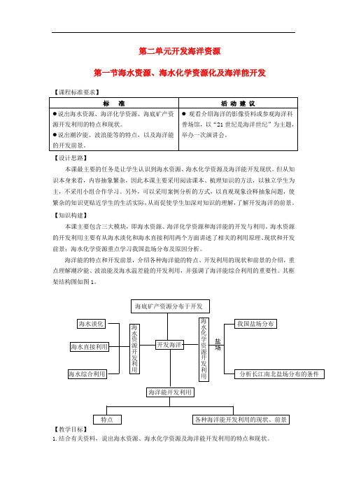 高中地理 第二单元 开发海洋资源 2.1 海水资源、海水