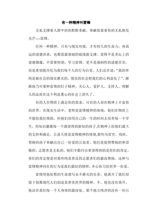 有一种精神叫雷锋