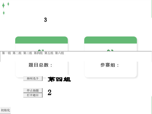 随机抽取参赛组和不重复抽取题目的PPT