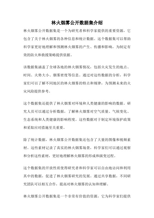 林火烟雾公开数据集介绍