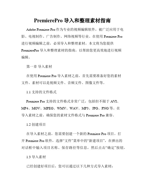 PremierePro导入和整理素材指南