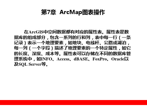 第7章 ArcMap图表操作