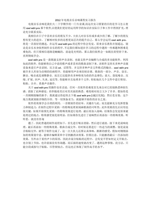 年电视音乐音响课程实习报告_1