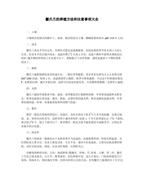 蟹爪兰的养殖方法和注意事项大全