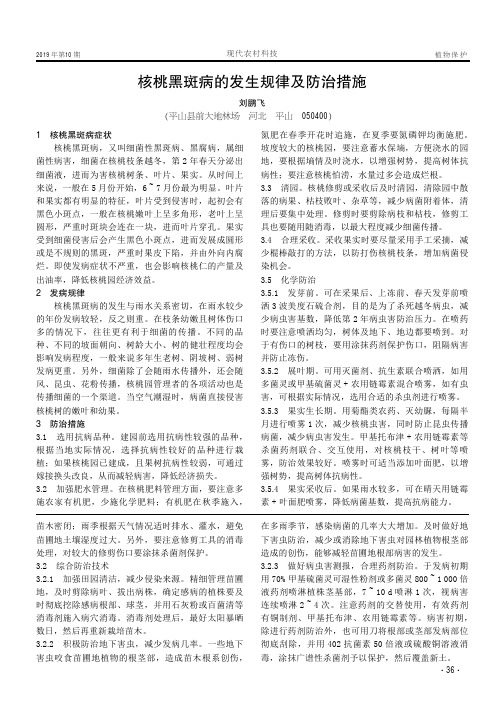 核桃黑斑病的发生规律及防治措施