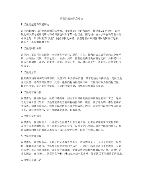 汉堡类的知识点总结