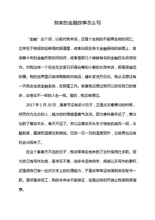 我家的金融故事怎么写