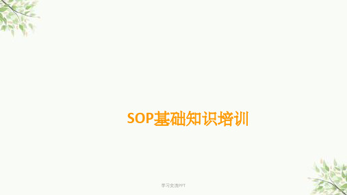 SOP 基础知识培训课件