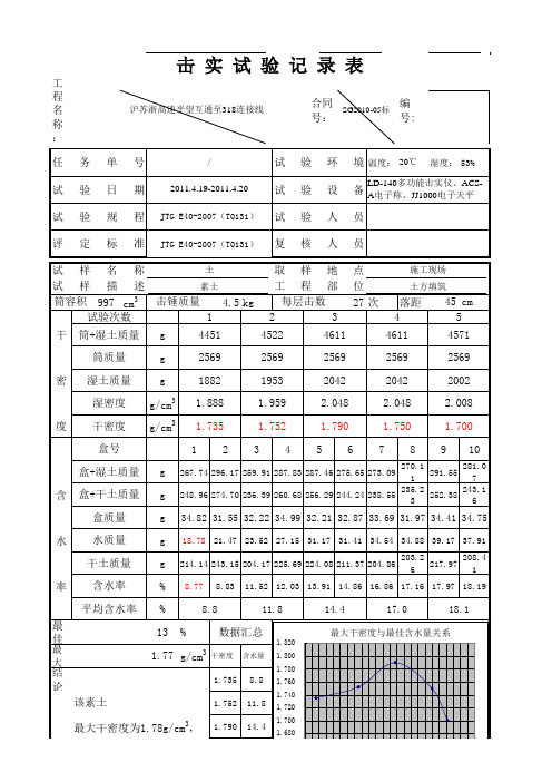 土标准击实自动计算