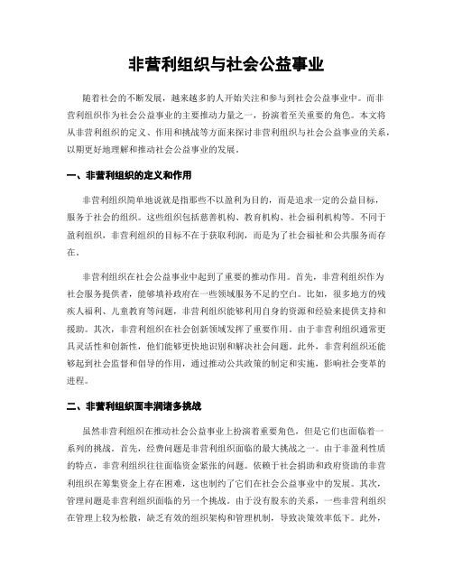 非营利组织与社会公益事业