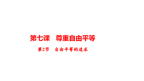 自由平等的追求 部编版道德与法治八年级下册