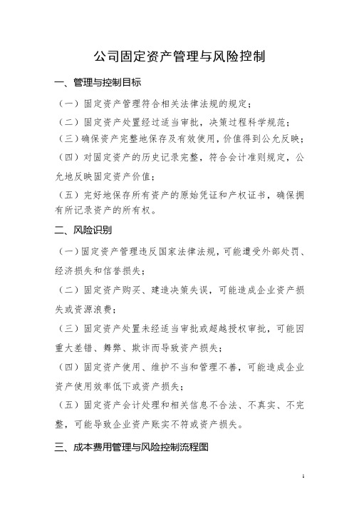 公司固定资产管理与风险控制