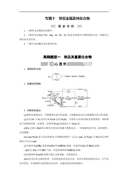 2019大二轮高考总复习化学文档：第一部分 专题10 高频