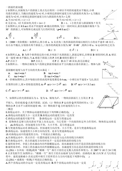 平抛运动五类典型专题