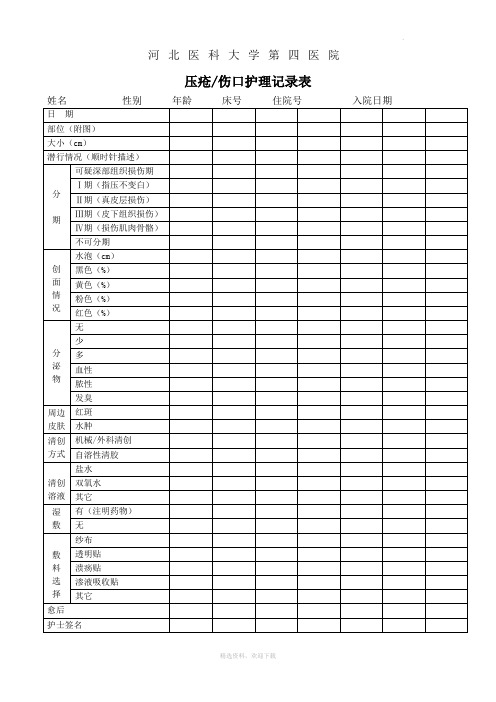 压疮护理记录表