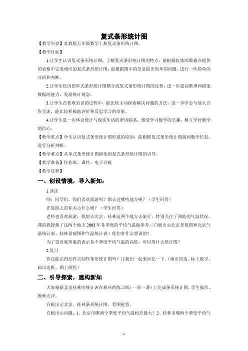 复式条形统计图(教案)数学五年级上册 苏教版