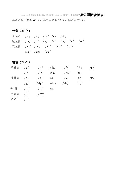 英语国际音标大全