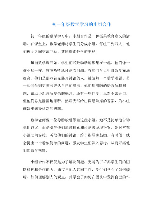 初一年级数学学习的小组合作