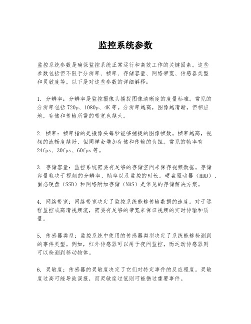 监控系统参数