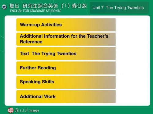 Unit7TheTryingTwenties复旦研究生综合英语修订版教学课件