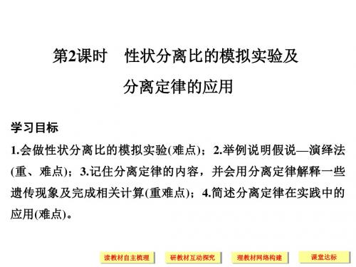 同步备课一体资料之生物人教必修2课件：第一章 遗传因子的发现 第2课时