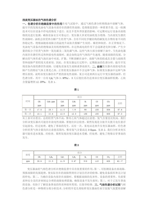 浅谈变压器油的气相色谱分析